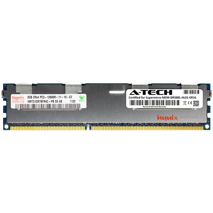 MEM-DR380L-HL01-ER16 Supermicro Certified 8GB DDR3 PC3-12800R RDIMM Memory RAM Module (Hynix HMT31GR7BFR4C-PB)