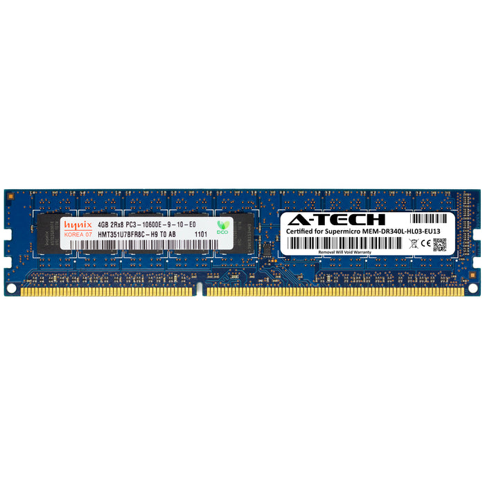 MEM-DR340L-HL03-EU13 Supermicro Certified 4GB DDR3 PC3-10600 UDIMM Memory RAM Module (Hynix HMT351U7BFR8C-H9 T0)