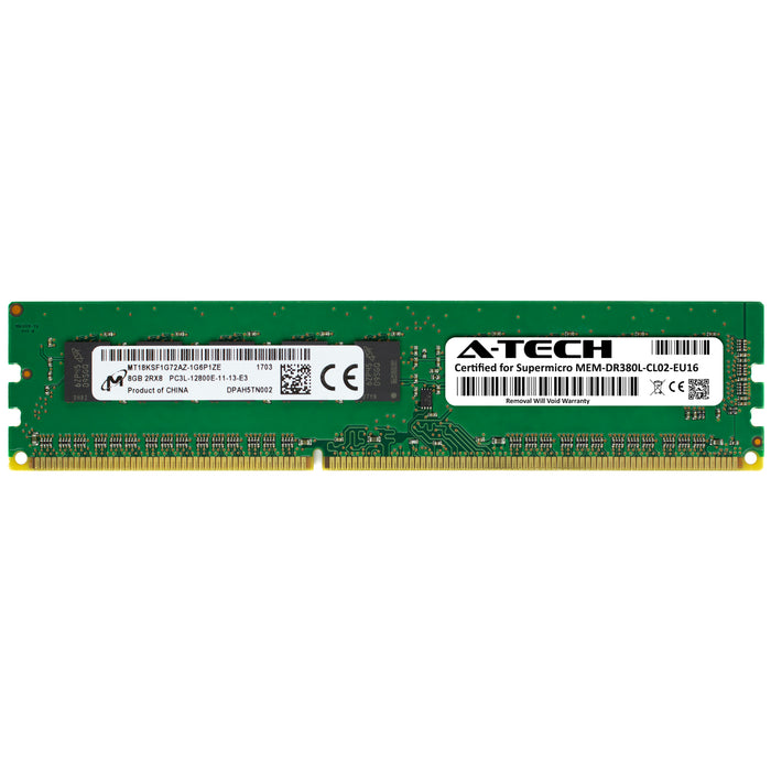 MEM-DR380L-CL02-EU16 Supermicro Certified 8GB DDR3/DDR3L PC3L-12800 UDIMM Memory RAM Module (Micron MT18KSF1G72AZ-1G6P1)