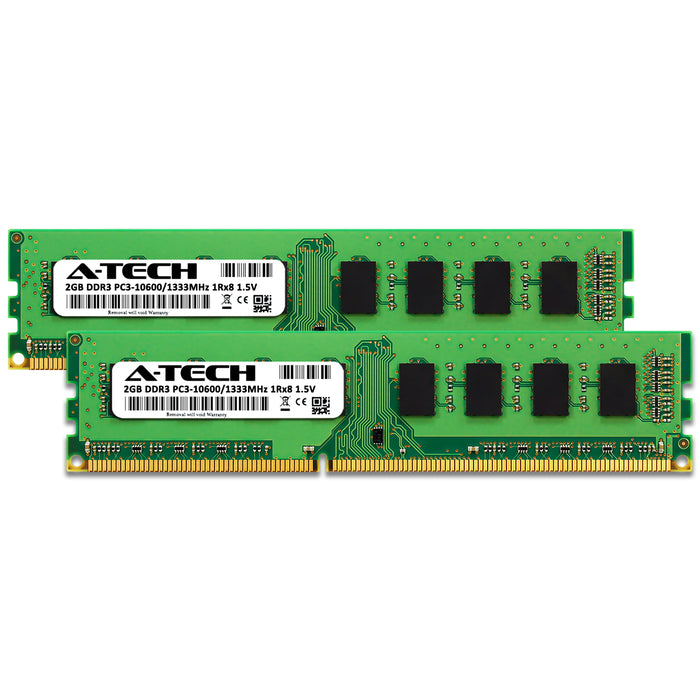 4GB Kit (2 x 2GB) DDR3-1333 (PC3-10600) DIMM SR x8 Desktop Memory RAM