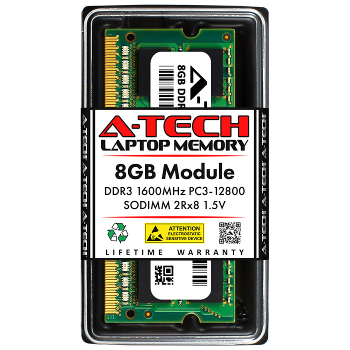 B4U40AT HP 8GB DDR3 1600 MHz PC3-12800 2Rx8 1.5V Non-ECC Laptop Memory RAM Replacement Module