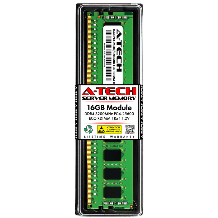 MTA9ASF2G72PZ-3G2 Micron 16GB DDR4 3200 MHz PC4-25600 1Rx4 1.2V RDIMM ECC Registered Server Memory RAM Replacement Module