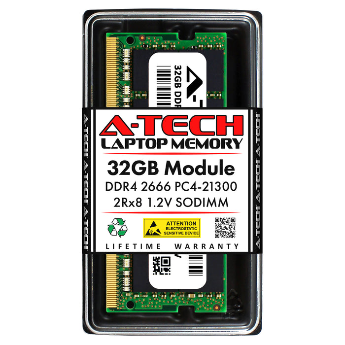 CT32G4SFD8266 Crucial 32GB DDR4 2666 MHz PC4-21300 2Rx8 1.2V Non-ECC Laptop Memory RAM Replacement Module