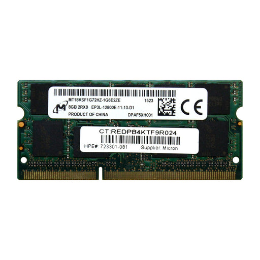 723301-081 - HP/HPE RAM 8GB 2Rx8 PC3-12800 ECC SODIMM DDR3 1600MHz ECC Unbuffered Memory Module