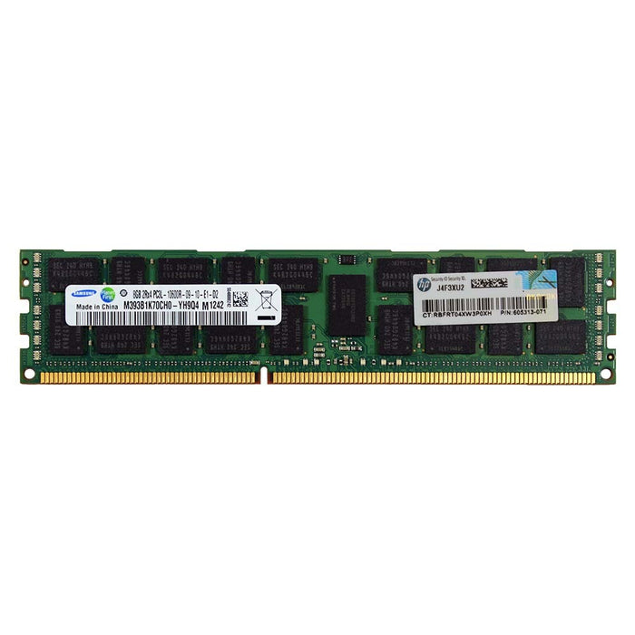 605313-071 - HP/HPE RAM 8GB 2Rx4 PC3-10600 RDIMM DDR3 1333MHz ECC Registered Server Memory Module