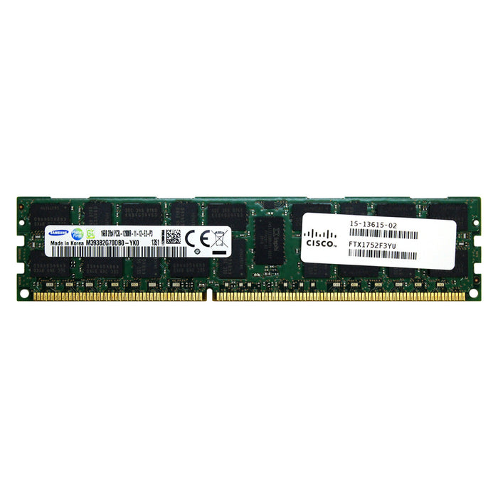15-13615-02 - Cisco RAM 16GB 2Rx4 PC3-12800 RDIMM DDR3 1600MHz ECC Registered Server Memory Module