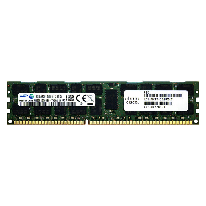 UCS-MKIT-162RX-C - Cisco RAM 16GB 2Rx4 PC3-12800 RDIMM DDR3 1600MHz ECC Registered Server Memory Module
