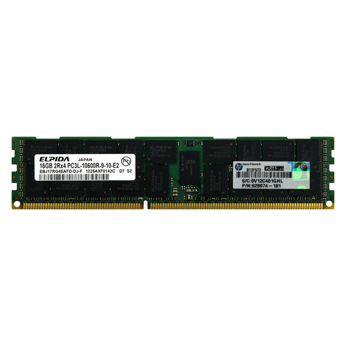 627808-B21 - HP/HPE RAM 16GB 2Rx4 PC3-10600 RDIMM DDR3 1333MHz ECC Registered Server Memory Module
