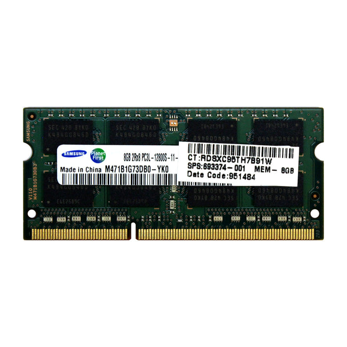 693374-001 - HP/HPE RAM 8GB 2Rx8 PC3-12800 SODIMM DDR3 1600MHz Non-ECC Unbuffered Laptop Memory Module