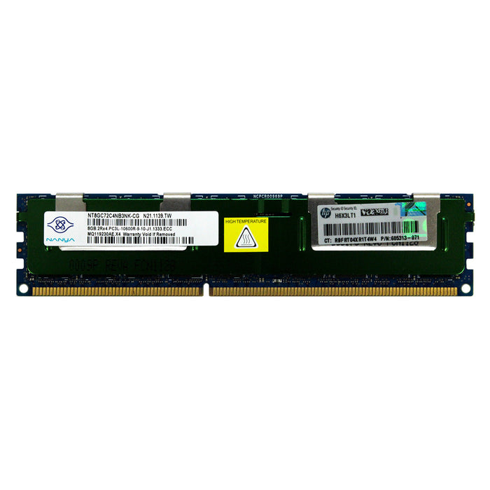 606427-001 - HP/HPE RAM 8GB 2Rx4 PC3-10600 RDIMM DDR3 1333MHz ECC Registered Server Memory Module