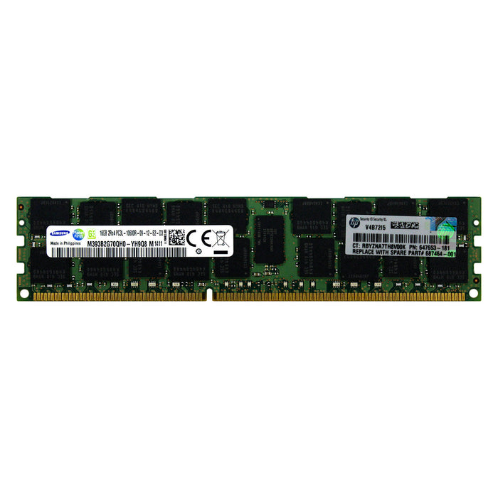 687464-001 - HP/HPE RAM 16GB 2Rx4 PC3-10600 RDIMM DDR3 1333MHz ECC Registered Server Memory Module