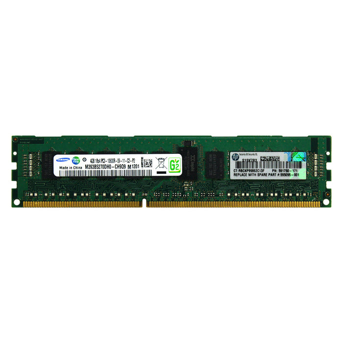 595096-001 - HP/HPE RAM 4GB 1Rx4 PC3-10600 RDIMM DDR3 1333MHz ECC Registered Server Memory Module