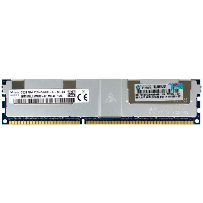715275-001 - HP/HPE RAM 32GB 4Rx4 PC3-14900 LRDIMM DDR3 1866MHz ECC Load Reduced Server Memory Module