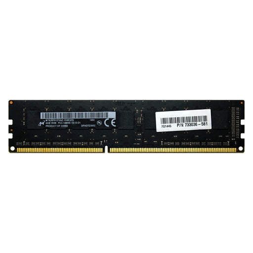 733036-581 - HP/HPE RAM 4GB 1Rx8 PC3-14900 ECC UDIMM DDR3 1866MHz ECC Unbuffered Server Memory Module