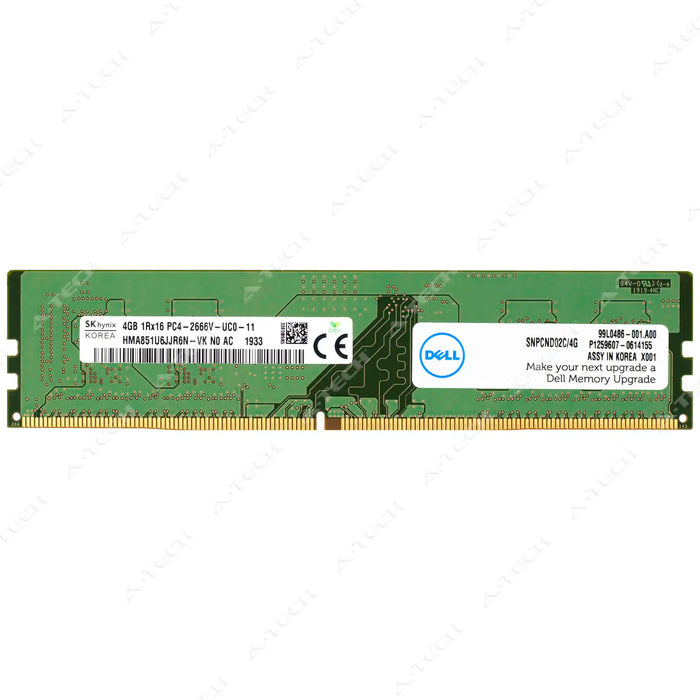 SNPCND02C/4G - Dell 4GB DDR4-2666 DIMM Desktop RAM Memory