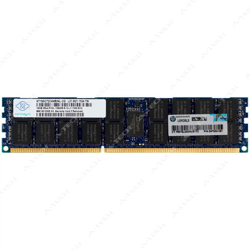 647901-B21 - HP/HPE RAM 16GB 2Rx4 PC3-10600 RDIMM DDR3 1333MHz ECC Registered Server Memory Module
