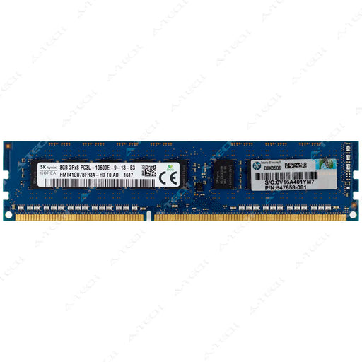 647909-B21 - HP/HPE RAM 8GB 2Rx8 PC3-10600 ECC UDIMM DDR3 1333MHz ECC Unbuffered Server Memory Module
