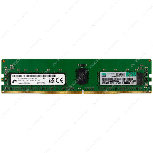 850880-001 - HP 16GB DDR4-2666 RDIMM PC4-21300 Server RAM Memory