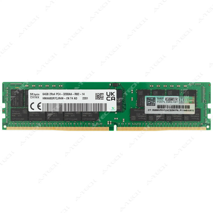 P11446-0A1U - HP/HPE RAM 64GB 2Rx4 PC4-25600 RDIMM DDR4 3200MHz ECC Registered Server Memory Module