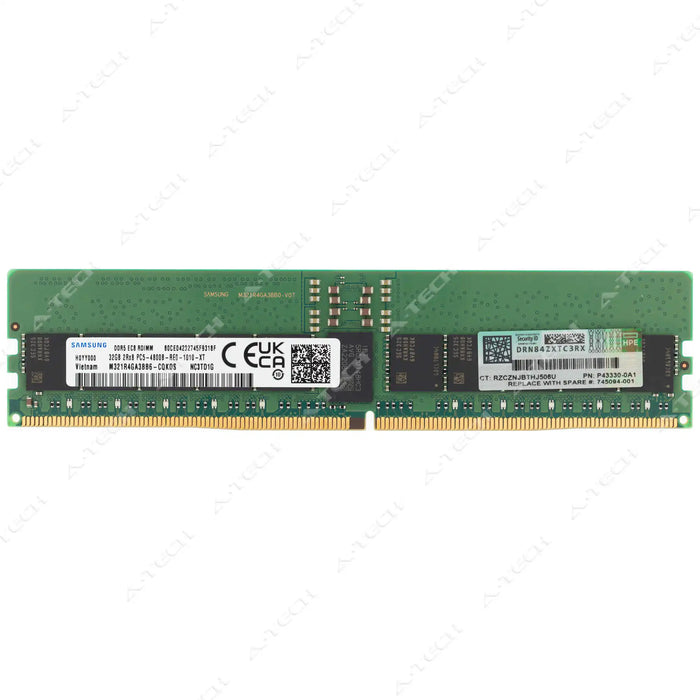 P48501-001 - HP/HPE RAM 32GB 2Rx8 PC5-38400 RDIMM DDR5 4800MHz ECC Registered Server Memory Module