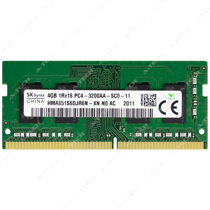 HMA851S6DJR6N-XN - Hynix RAM 4GB 1Rx16 PC4-25600 SODIMM DDR4 3200MHz Non-ECC Unbuffered Laptop Memory Module