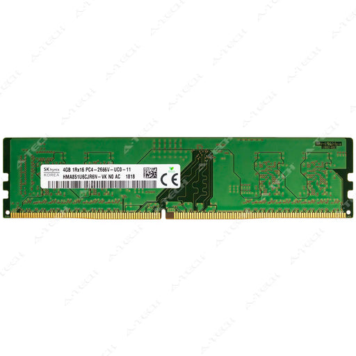 HMA851U6CJR6N-VK - Hynix RAM 4GB 1Rx16 PC4-21300 DIMM DDR4 2666MHz Non-ECC Unbuffered Desktop Memory Module