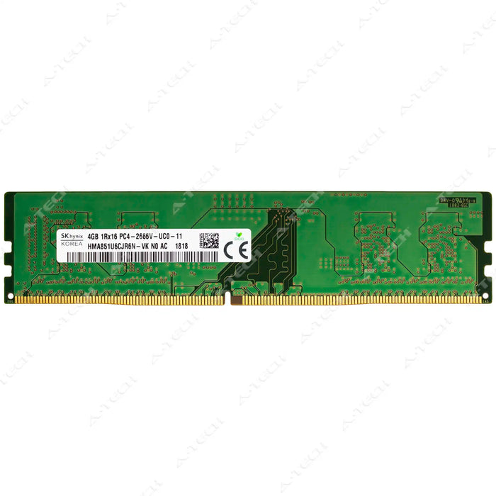 HMA851U6CJR6N-VK - Hynix RAM 4GB 1Rx16 PC4-21300 DIMM DDR4 2666MHz Non-ECC Unbuffered Desktop Memory Module