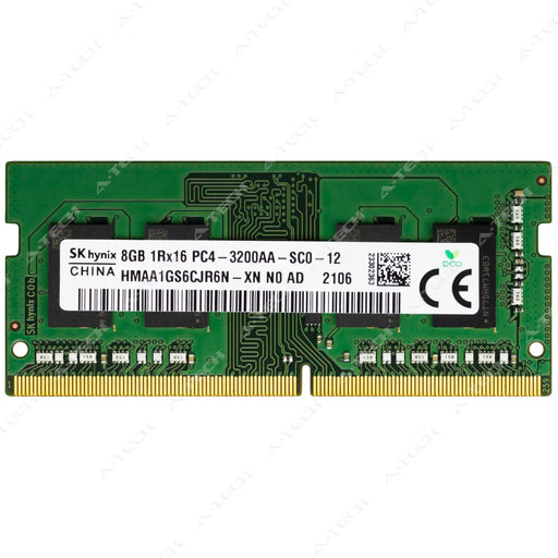 HMAA1GS6CJR6N-XN - Hynix RAM 8GB 1Rx16 PC4-25600 SODIMM DDR4 3200MHz Non-ECC Unbuffered Laptop Memory Module