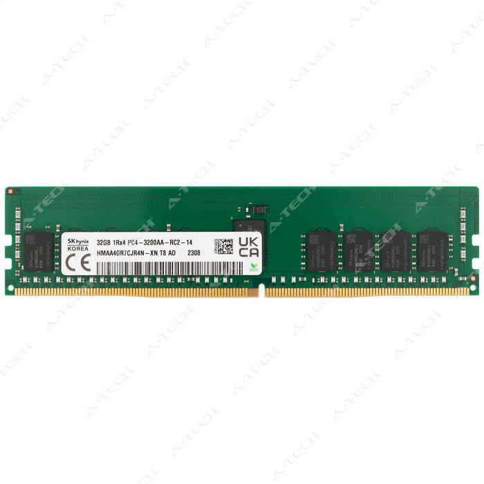 HMAA4GR7CJR4N-XN - Hynix RAM 32GB 1Rx4 PC4-25600 RDIMM DDR4 3200MHz ECC Registered Server Memory Module