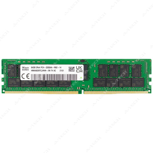 HMAA8GR7CJR4N-XN - Hynix RAM 64GB 2Rx4 PC4-25600 RDIMM DDR4 3200MHz ECC Registered Server Memory Module