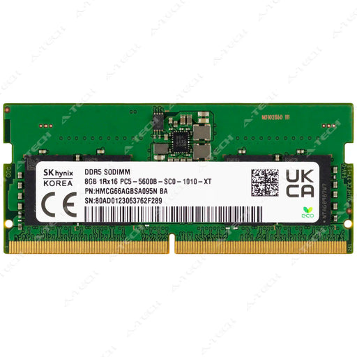 HMCG66AGBSA - Hynix RAM 8GB 1Rx16 PC5-44800 SODIMM DDR5 5600MHz Non-ECC Unbuffered Laptop Memory Module