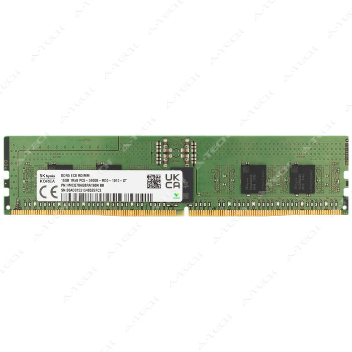 HMCG78AGBRA - Hynix RAM 16GB 1Rx8 PC5-44800 RDIMM DDR5 5600MHz ECC Registered Server Memory Module