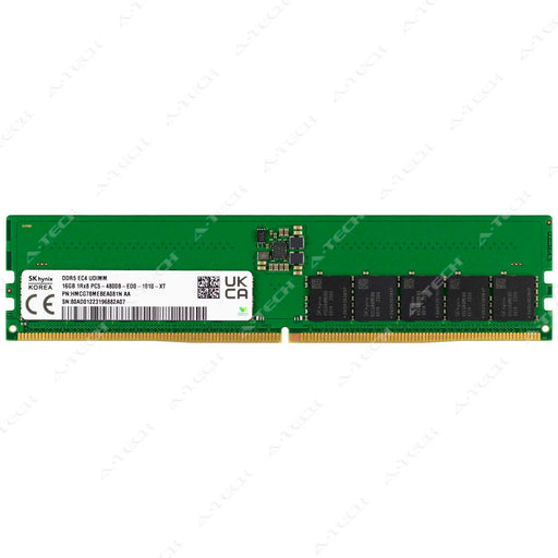 HMCG78MEBEA081N - Hynix RAM 16GB 1Rx8 PC5-38400 ECC UDIMM DDR5 4800MHz ECC Unbuffered Server Memory Module
