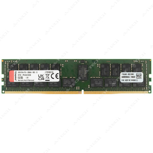 KTD-PE432/32G - Kingston RAM 32GB 2Rx4 PC4-25600 RDIMM DDR4 3200MHz ECC Registered Server Memory Module