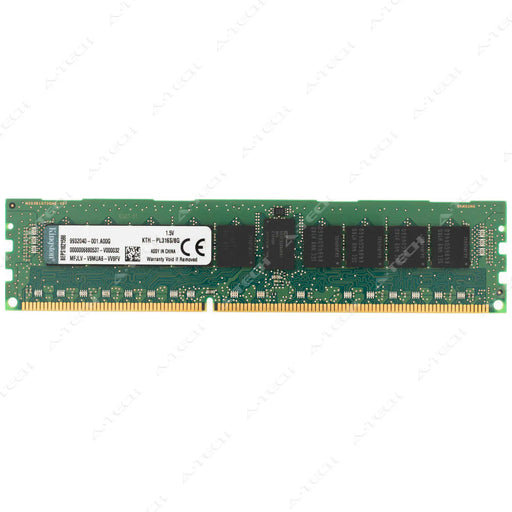 KTH-PL316S/8G - Kingston RAM 8GB 1Rx4 PC3-12800 RDIMM DDR3 1600MHz ECC Registered Server Memory Module