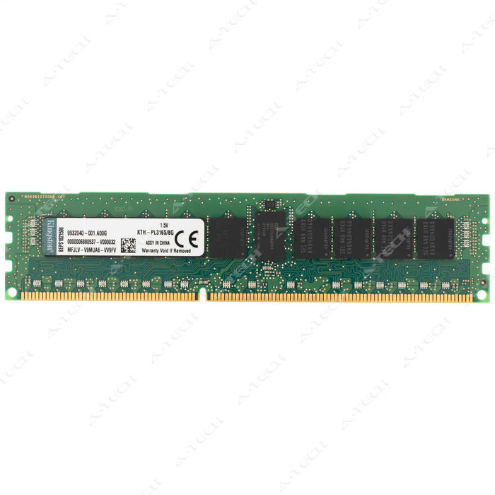 KTH-PL316S/8G - Kingston RAM 8GB 1Rx4 PC3-12800 RDIMM DDR3 1600MHz ECC Registered Server Memory Module