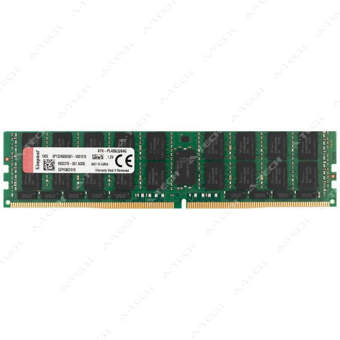 KTH-PL426LQ/64G - Kingston RAM 64GB 4Rx4 PC4-21300 LRDIMM DDR4 2666MHz ECC Load Reduced Server Memory Module