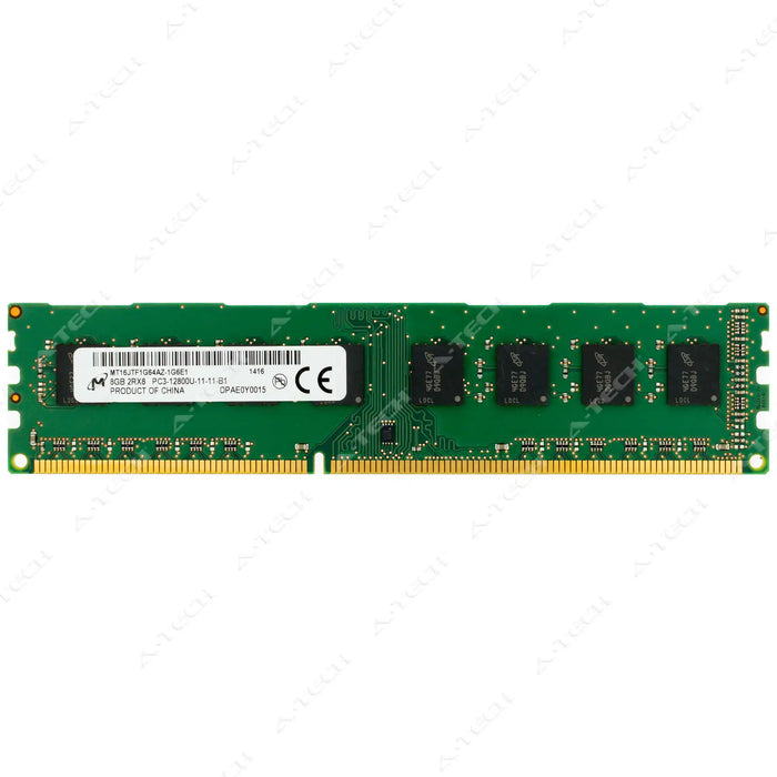 MT16JTF1G64AZ-1G6E1 - Micron RAM 8GB 2Rx8 PC3-12800 DIMM DDR3 1600MHz Non-ECC Unbuffered Desktop Memory Module