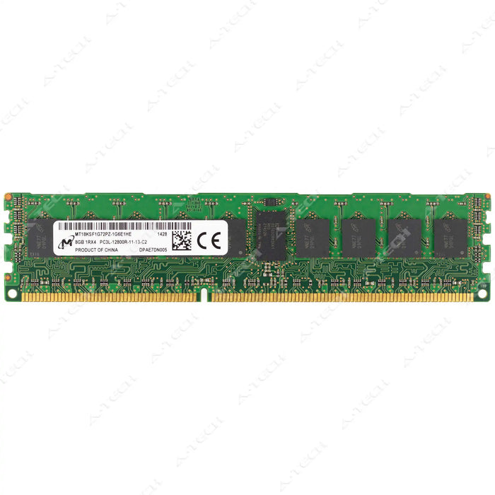 MT18KSF1G72PZ-1G6 - Micron RAM 8GB 1Rx4 PC3-12800 RDIMM DDR3 1600MHz ECC Registered Server Memory Module