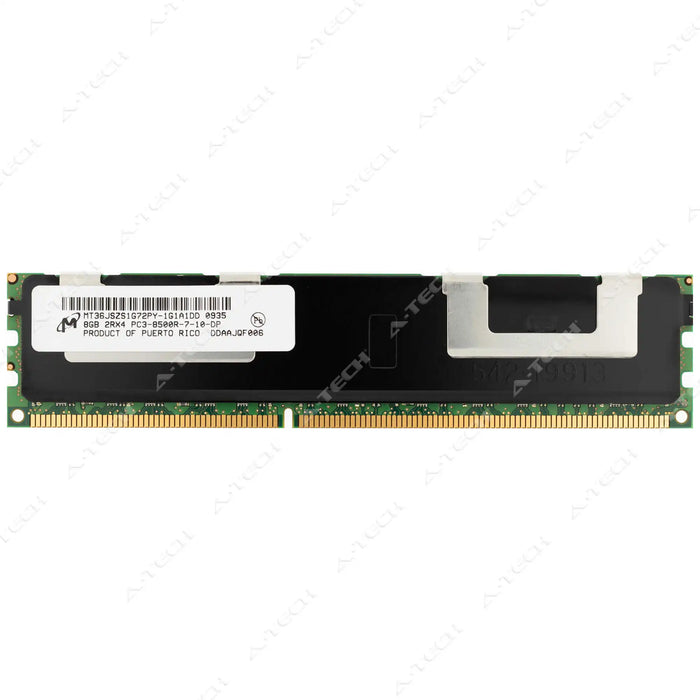MT36JSZS1G72PY-1G1A1 - Micron RAM 8GB 2Rx4 PC3-8500 RDIMM DDR3 1066MHz ECC Registered Server Memory Module