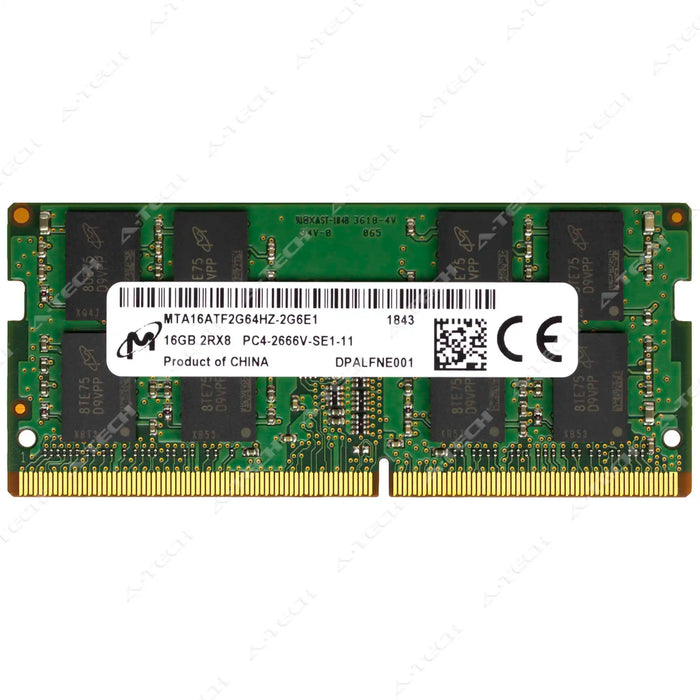 MTA16ATF2G64HZ-2G6E1 - Micron RAM 16GB 2Rx8 PC4-21300 SODIMM DDR4 2666MHz Non-ECC Unbuffered Laptop Memory Module