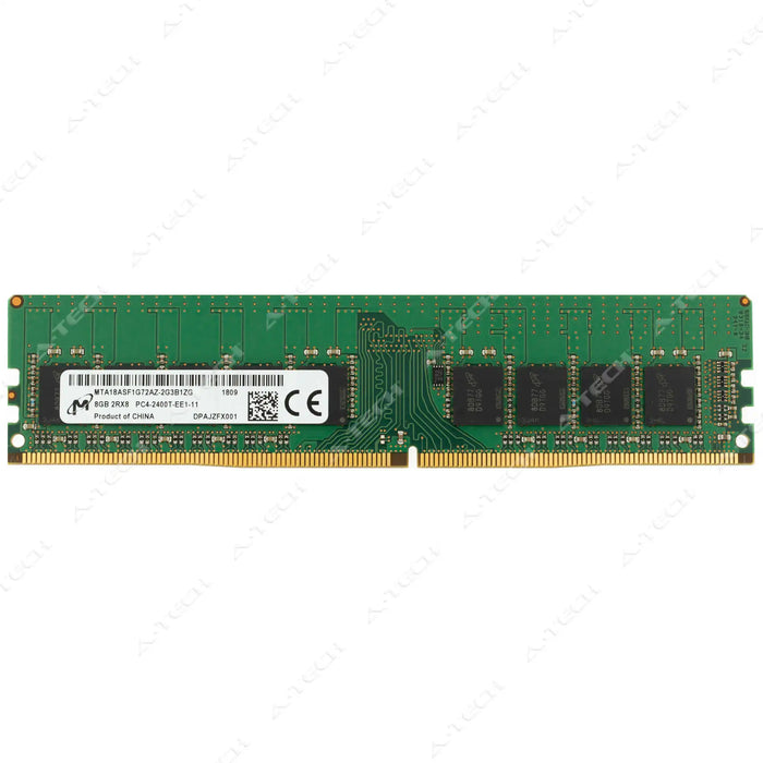 MTA18ASF1G72AZ-2G3B1 - Micron RAM 8GB 2Rx8 PC4-19200 ECC UDIMM DDR4 2400MHz ECC Unbuffered Server Memory Module
