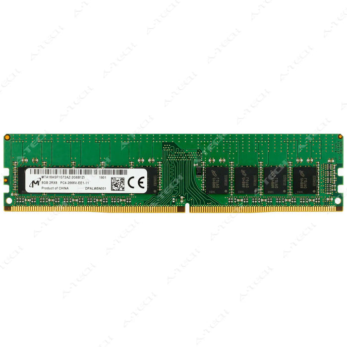 MTA18ASF1G72AZ-2G6B1 - Micron RAM 8GB 2Rx8 PC4-21300 ECC UDIMM DDR4 2666MHz ECC Unbuffered Server Memory Module