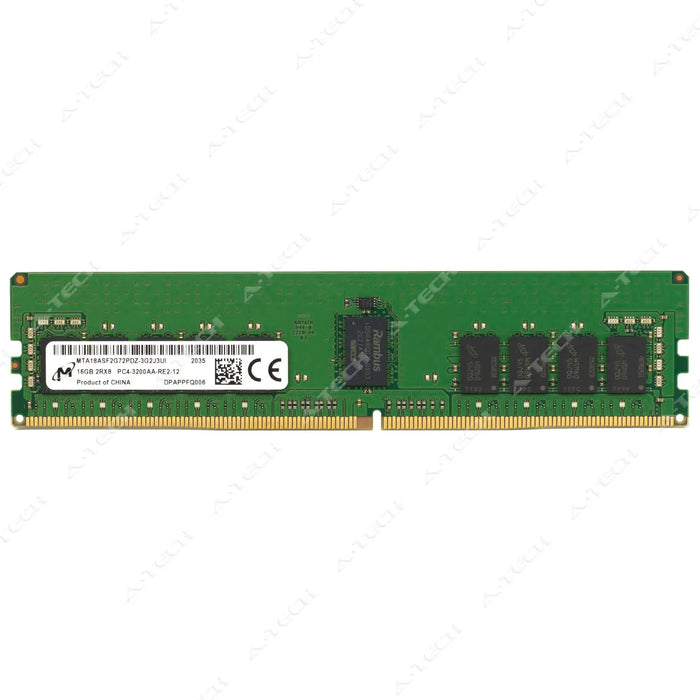 MTA18ASF2G72PDZ-3G2J3 - Micron RAM 16GB 2Rx8 PC4-25600 RDIMM DDR4 3200MHz ECC Registered Server Memory Module