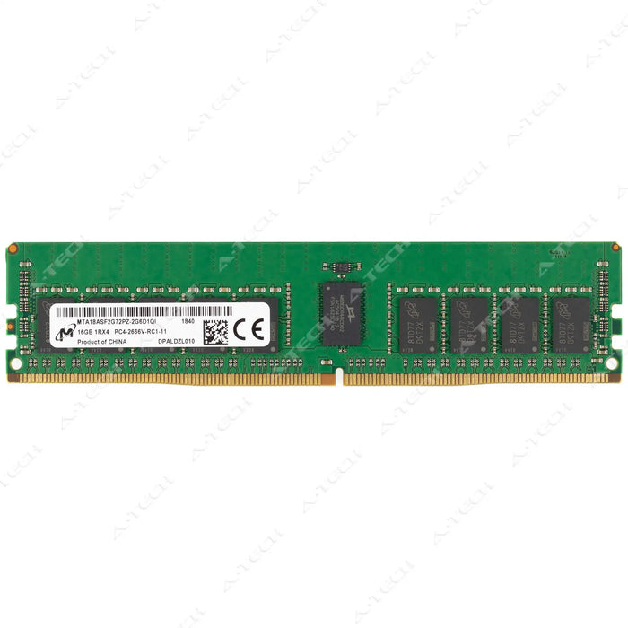 MTA18ASF2G72PZ-2G6D1 - Micron RAM 16GB 1Rx4 PC4-21300 RDIMM DDR4 2666MHz ECC Registered Server Memory Module