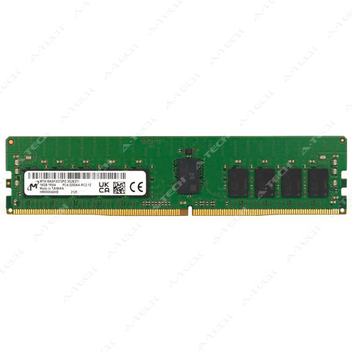 MTA18ASF2G72PZ-3G2E2 - Micron RAM 16GB 1Rx4 PC4-25600 RDIMM DDR4 3200MHz ECC Registered Server Memory Module