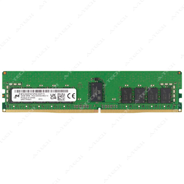 MTA18ASF4G72PDZ-3G2F1 - Micron RAM 32GB 2Rx8 PC4-25600 RDIMM DDR4 3200MHz ECC Registered Server Memory Module