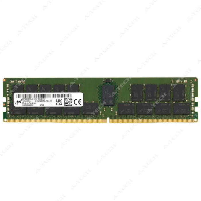 MTA36ASF4G72PZ-3G2E7 - Micron RAM 32GB 2Rx4 PC4-25600 RDIMM DDR4 3200MHz ECC Registered Server Memory Module