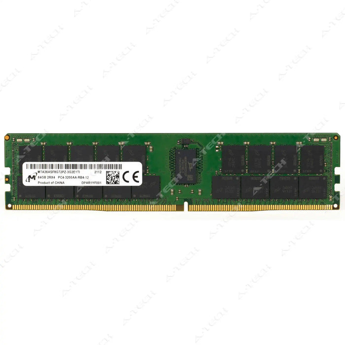MTA36ASF8G72PZ-3G2E1 - Micron RAM 64GB 2Rx4 PC4-25600 RDIMM DDR4 3200MHz ECC Registered Server Memory Module