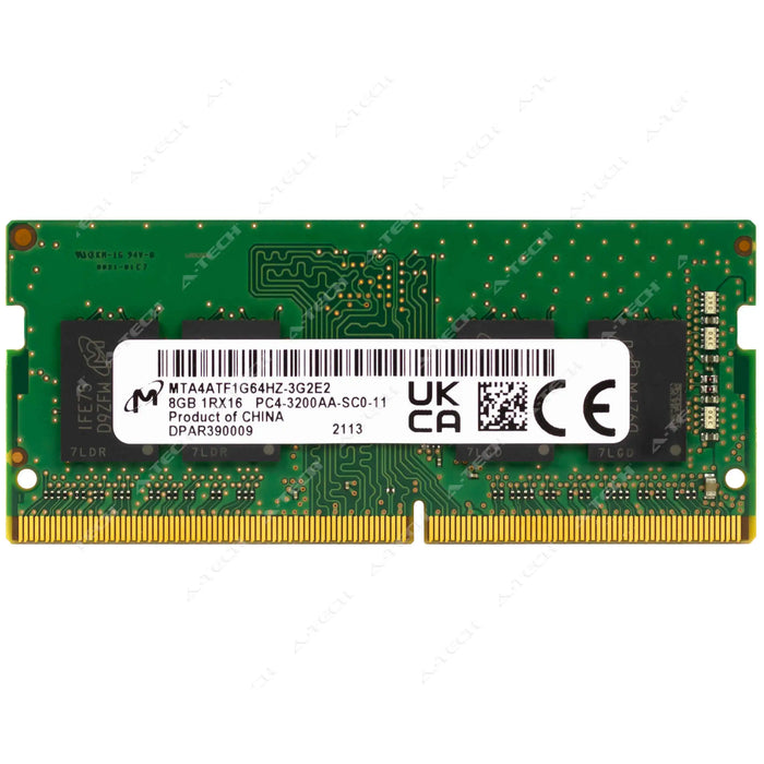 MTA4ATF1G64HZ-3G2 - Micron RAM 8GB 1Rx16 PC4-25600 SODIMM DDR4 3200MHz Non-ECC Unbuffered Laptop Memory Module